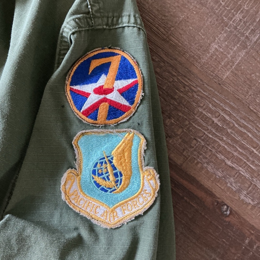 VTG Real Vietnam Slant Pocket Jungle Fatigue, M-65 Field Jacket, Patched, M - Picture 5 of 11